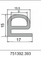 Профиль Е-образный силиконовый 751392.393
